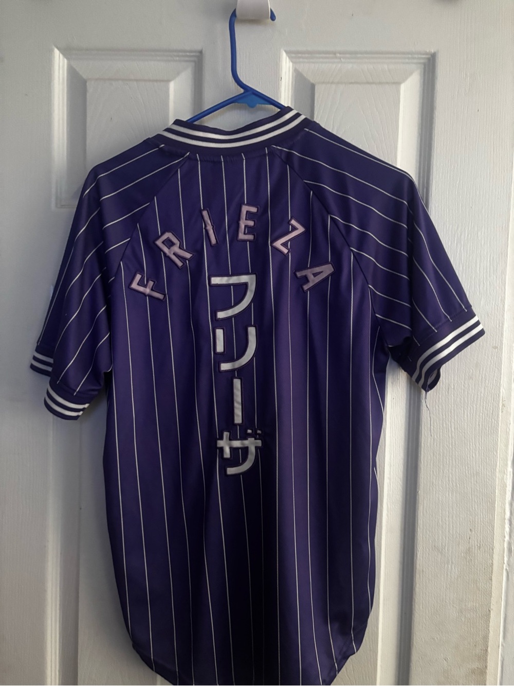 FRIEZA Purple Pinstripe Baseball Jersey